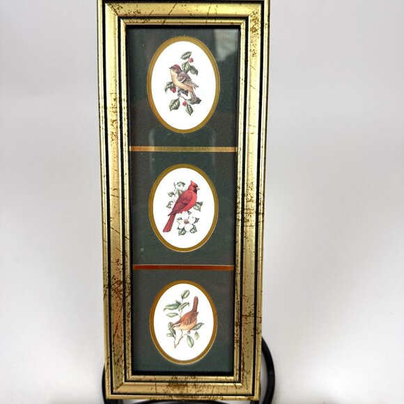 Feathered Friends Heartfelt Collection Bird Art Framed Prints Gold Frames - Picture 3 of 10